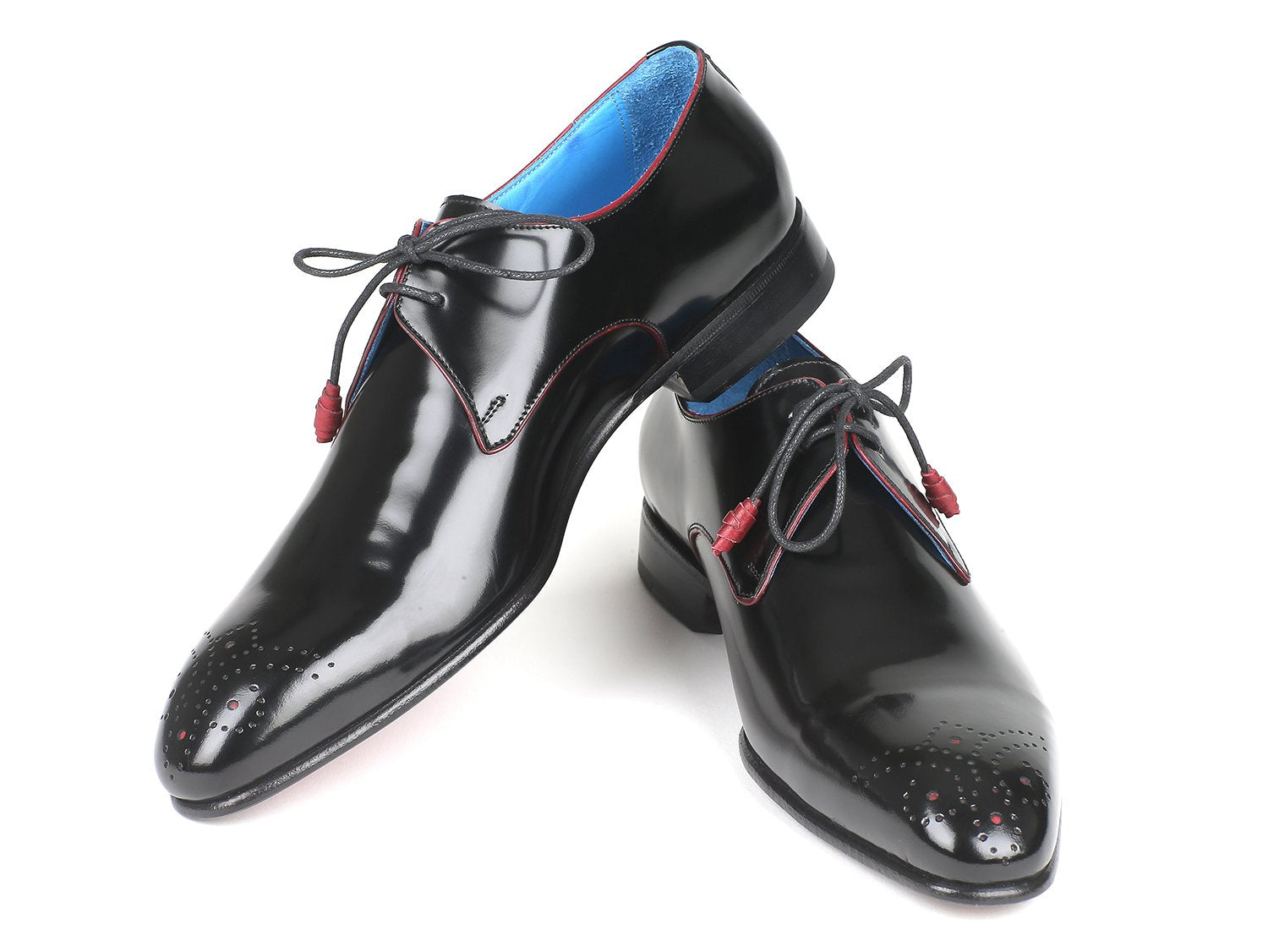 Paul Parkman Medallion Toe Black Derby Shoes (ID#54RG88) PAUL PARKMAN