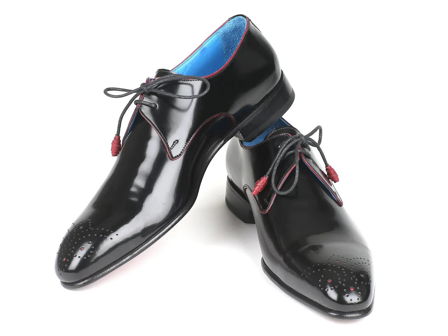 Paul Parkman Men's Black Medallion Toe Derby Shoes (ID#54RG88) PAUL PARKMAN
