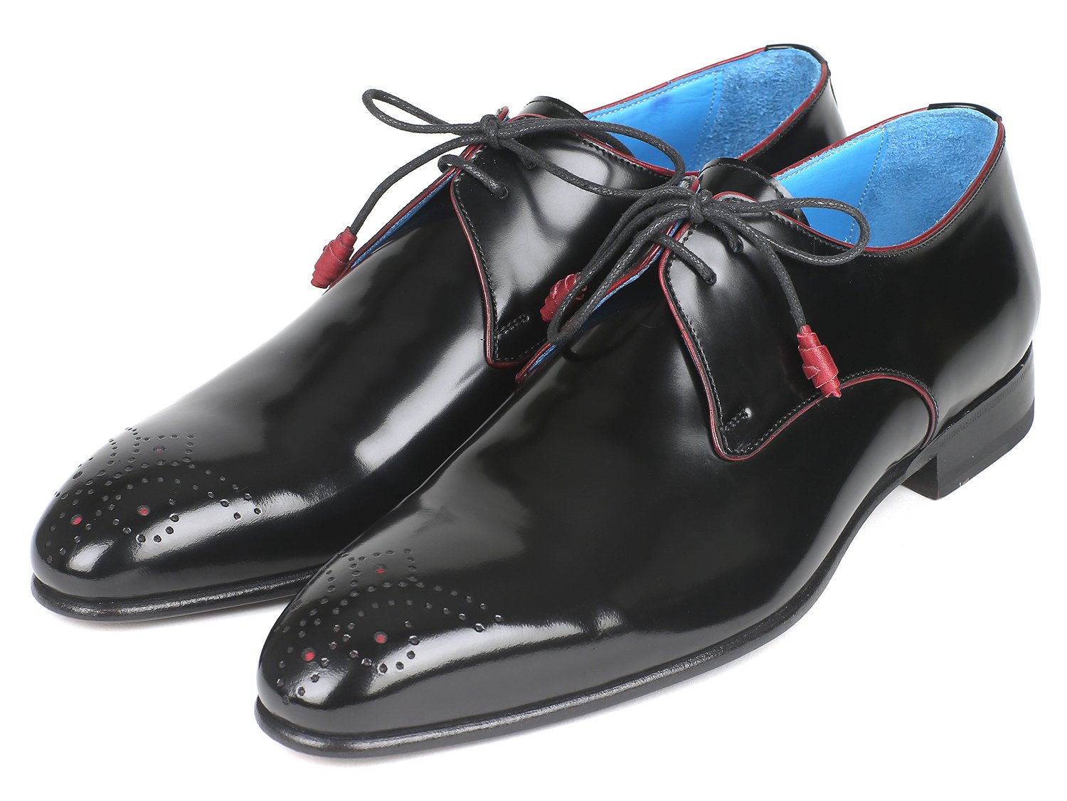 Paul Parkman Medallion Toe Black Derby Shoes (ID#54RG88) PAUL PARKMAN