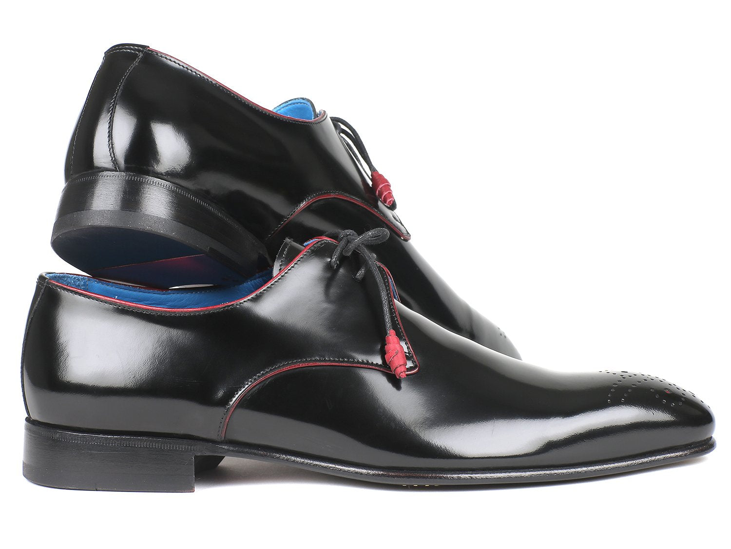 Paul Parkman Medallion Toe Black Derby Shoes (ID#54RG88) PAUL PARKMAN