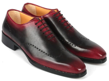 Paul Parkman Men's Red/Black Goodyear Welted Oxfords (ID#081-B51) PAUL PARKMAN