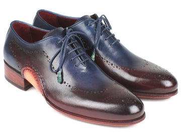 Paul Parkman Men's Blue/Bordeaux Opanka Construction Oxfords (ID#726-BLU-BRD) PAUL PARKMAN