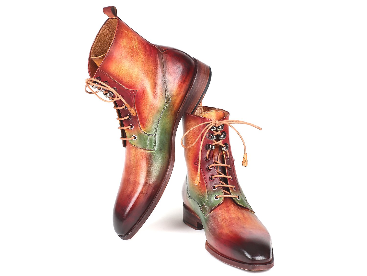 Paul Parkman Men's Green, Camel & Bordeaux Leather Boots (ID#BT533SPR) PAUL PARKMAN