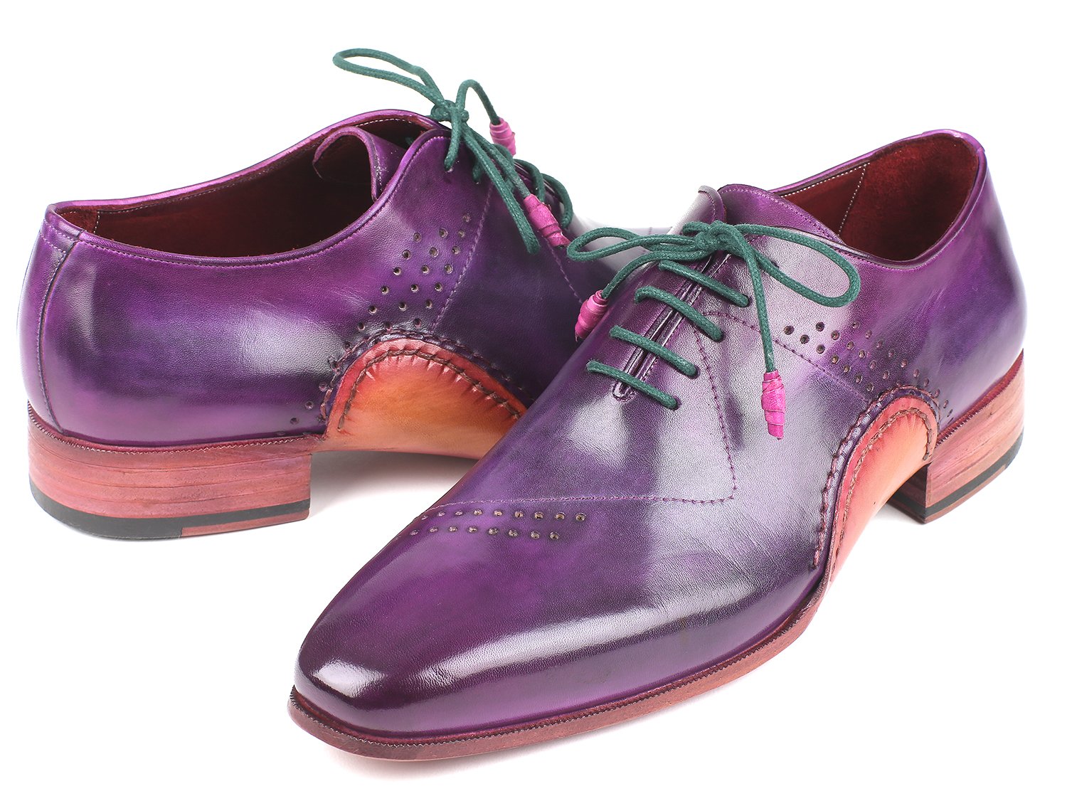 Paul Parkman Opanka Construction Purple Hand-Painted Oxfords (ID#OPK66KD) PAUL PARKMAN