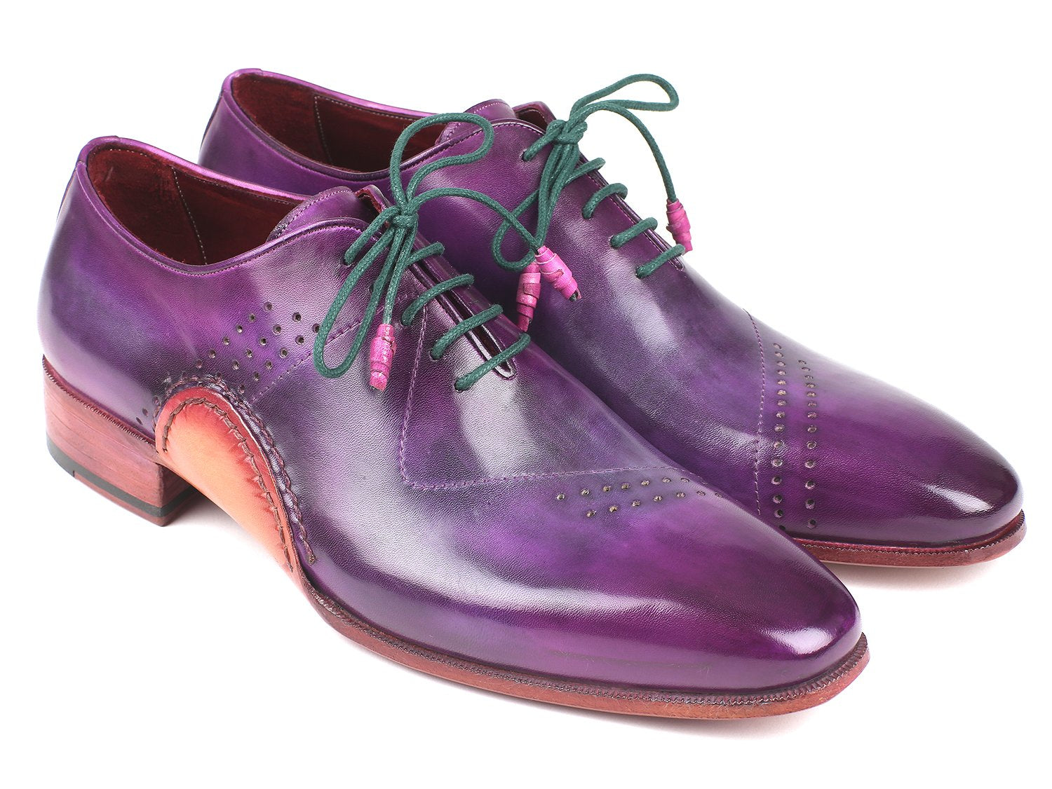 Paul Parkman Opanka Construction Purple Hand-Painted Oxfords (ID#OPK66KD) PAUL PARKMAN