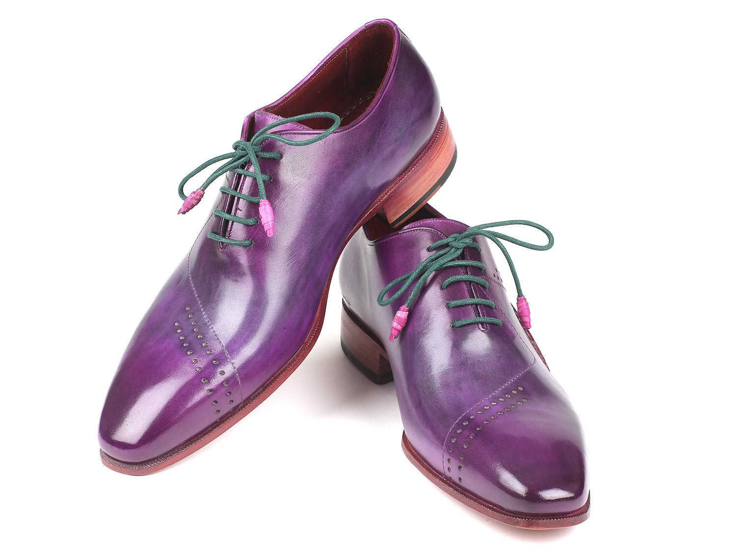 Paul Parkman Opanka Construction Purple Hand-Painted Oxfords (ID#OPK66KD) PAUL PARKMAN