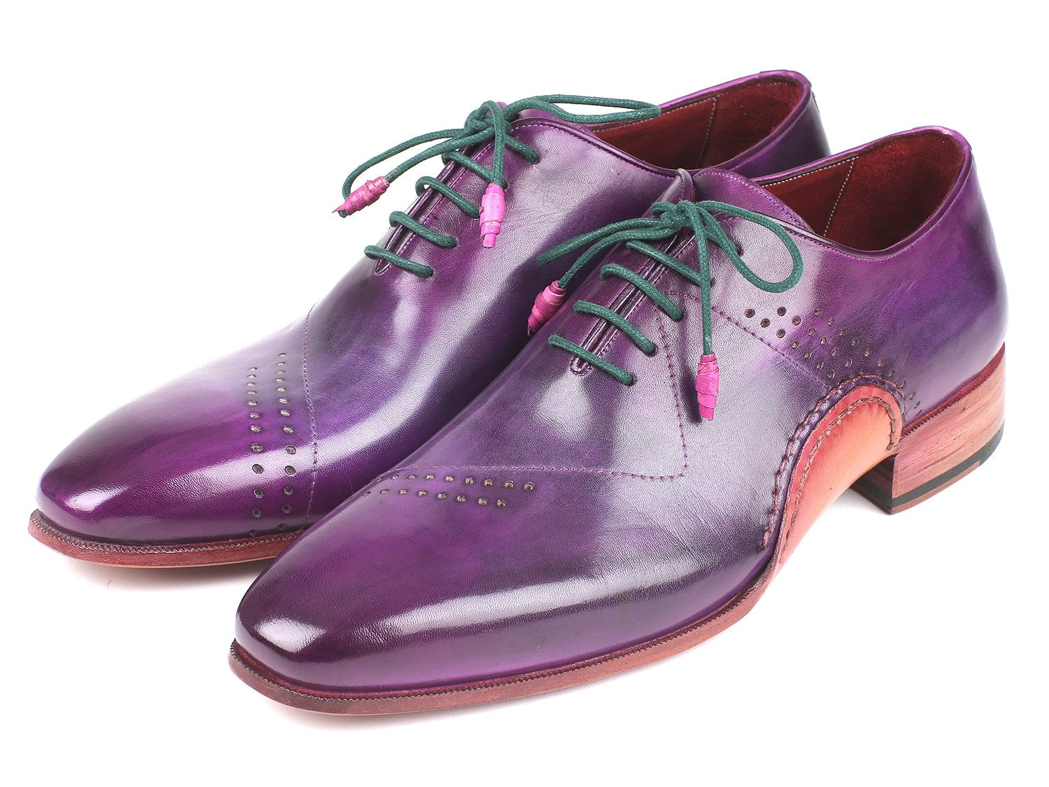 Paul Parkman Opanka Construction Purple Hand-Painted Oxfords (ID#OPK66KD) PAUL PARKMAN