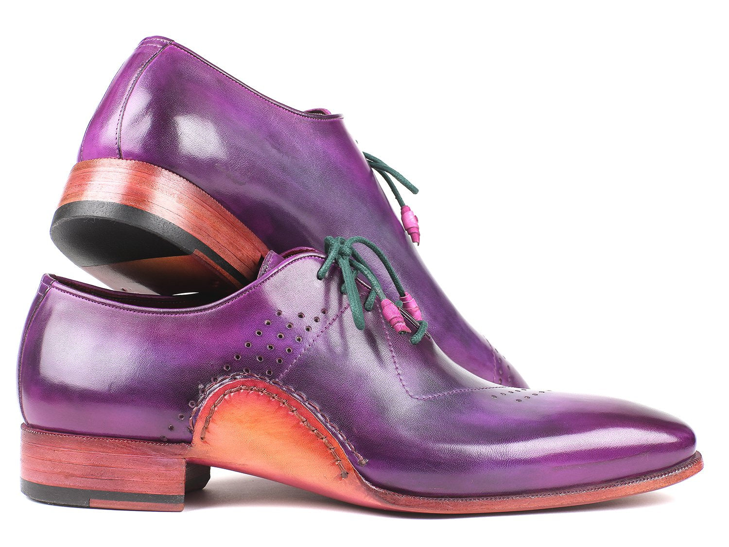 Paul Parkman Opanka Construction Purple Hand-Painted Oxfords (ID#OPK66KD) PAUL PARKMAN