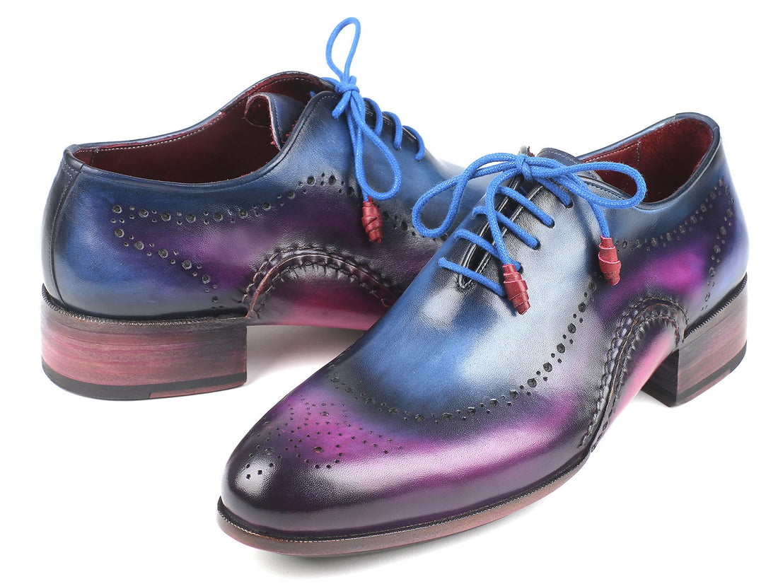 Paul Parkman Opanka Construction Blue & Purple Oxfords (ID#726-BLU-PUR) PAUL PARKMAN