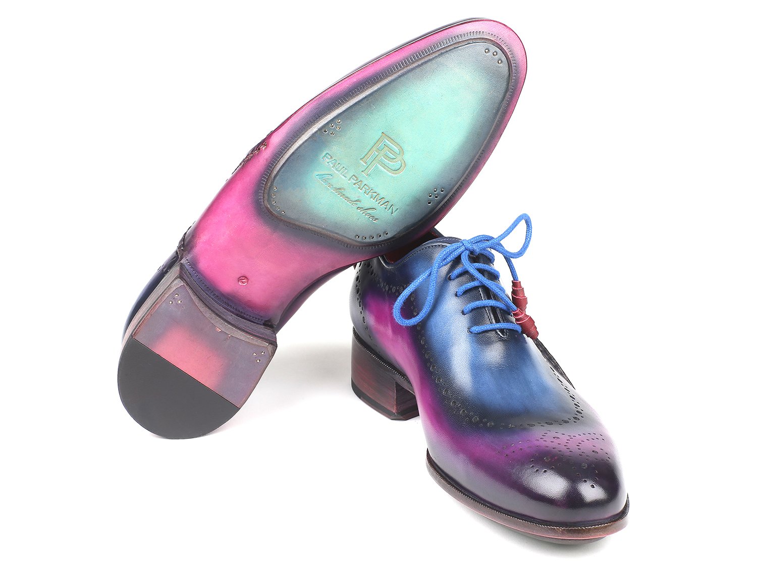 Paul Parkman Opanka Construction Blue & Purple Oxfords (ID#726-BLU-PUR) PAUL PARKMAN