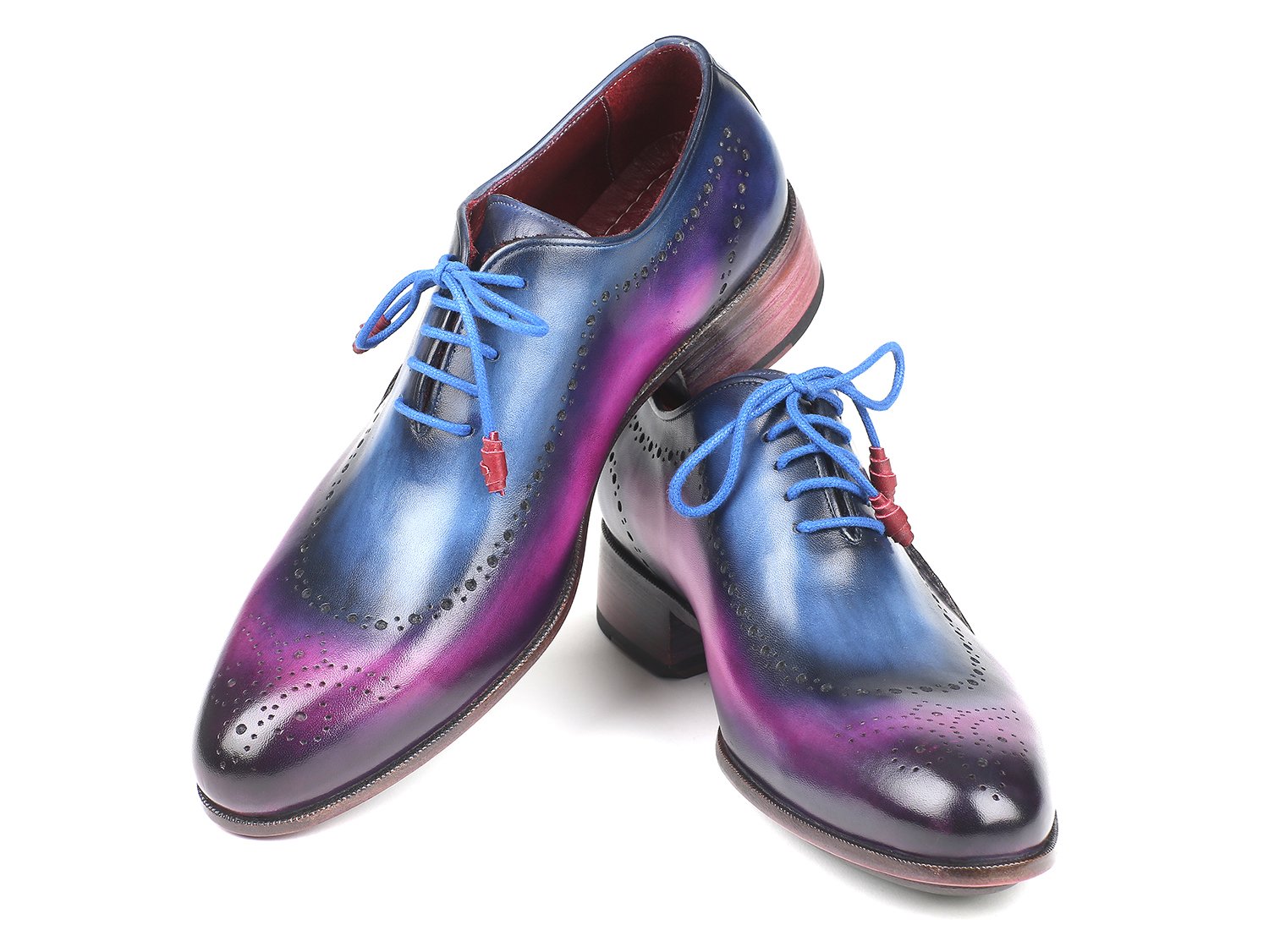 Paul Parkman Opanka Construction Blue & Purple Oxfords (ID#726-BLU-PUR) PAUL PARKMAN