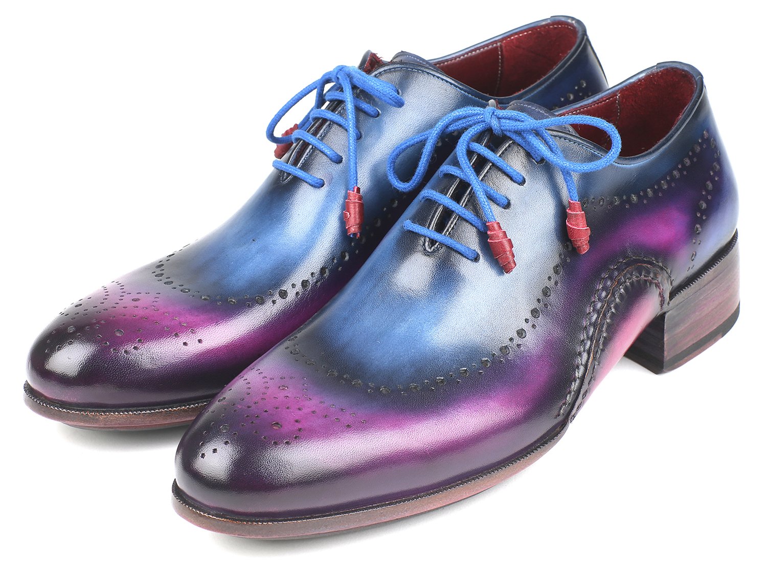 Paul Parkman Opanka Construction Blue & Purple Oxfords (ID#726-BLU-PUR) PAUL PARKMAN