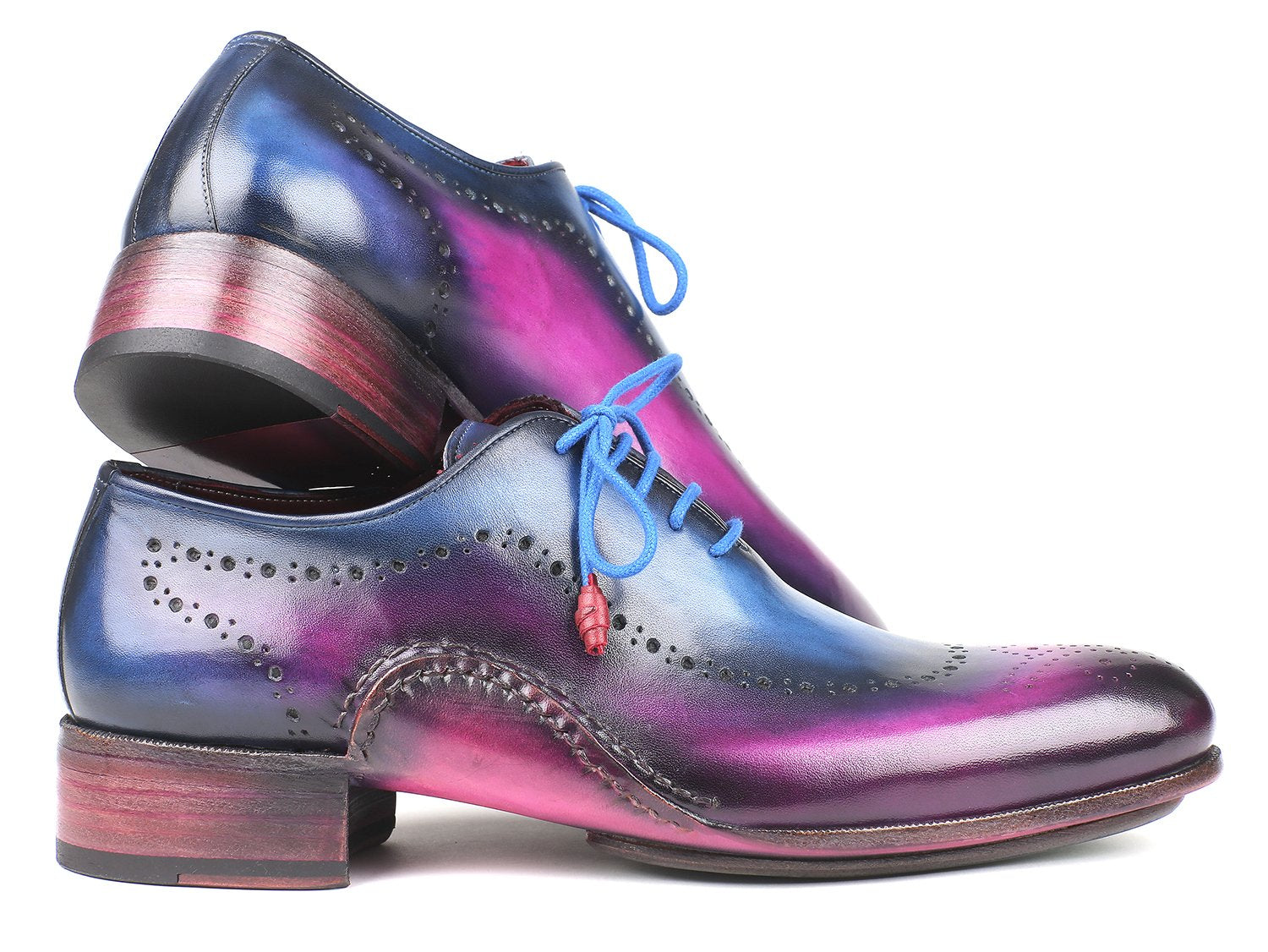 Paul Parkman Opanka Construction Blue & Purple Oxfords (ID#726-BLU-PUR) PAUL PARKMAN