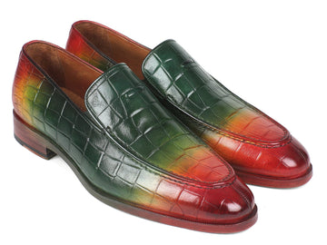 Paul Parkman Crocodile Embossed Calfskin Multicolor Loafer (ID#7339-SPR) PAUL PARKMAN