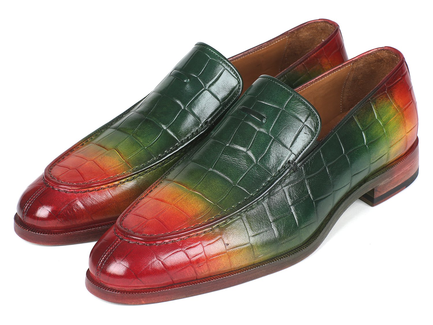 Paul Parkman Crocodile Embossed Calfskin Multicolor Loafer (ID#7339-SPR) PAUL PARKMAN