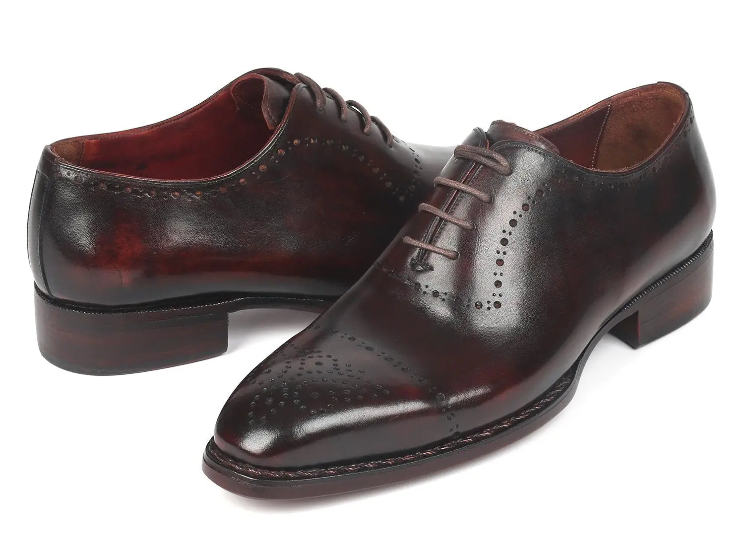 Paul Parkman Men's Dark Bordeaux Goodyear Welted Oxfords (ID#56BRD83) PAUL PARKMAN
