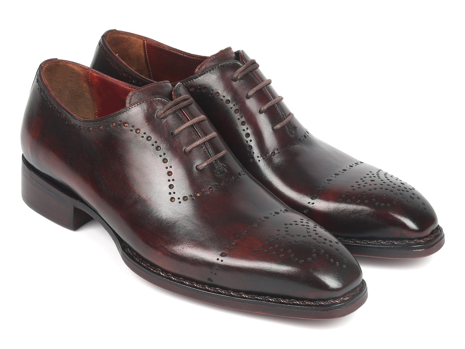 Paul Parkman Dark Bordeaux Goodyear Welted Oxfords (ID#56BRD83)