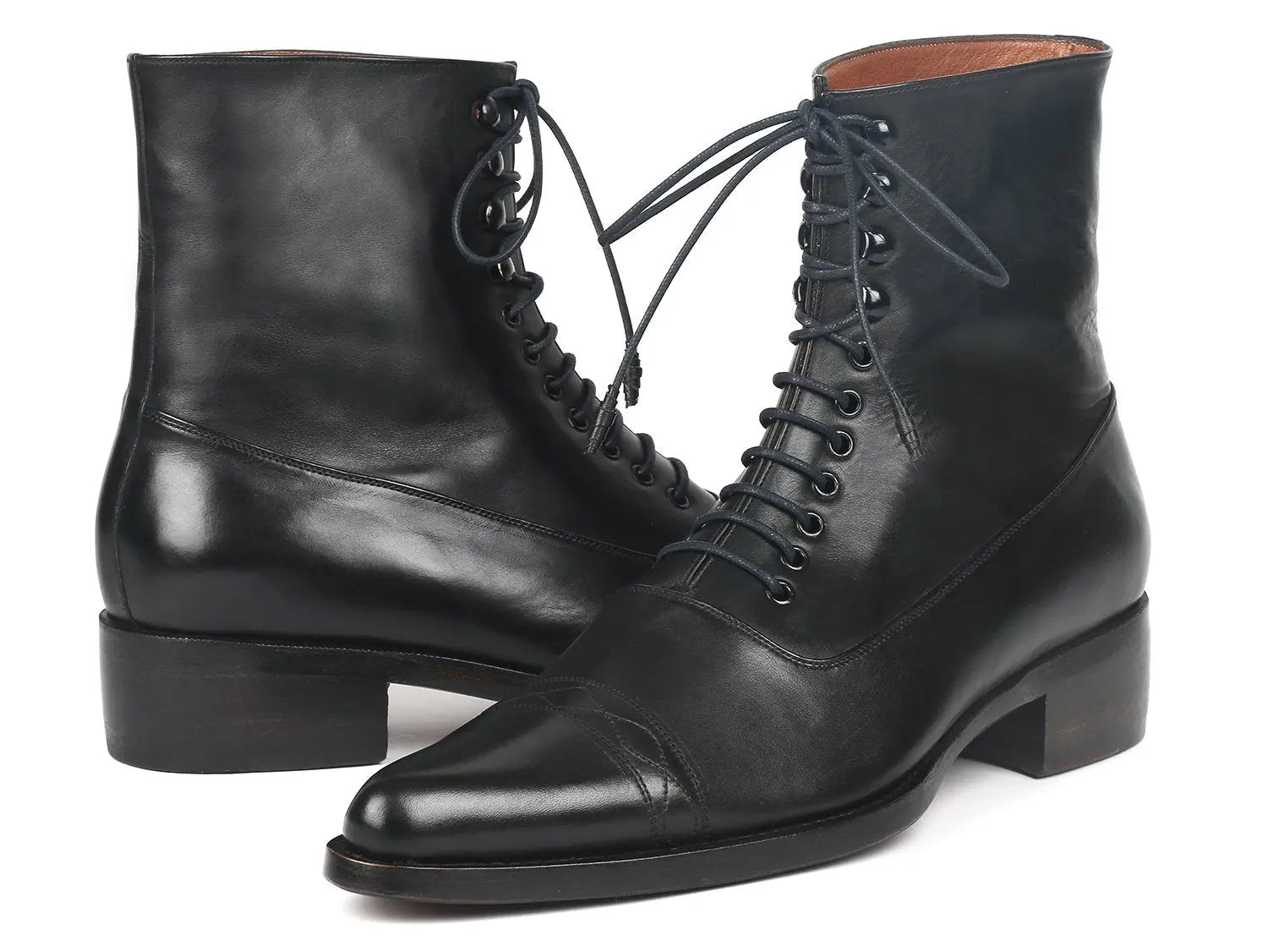 Paul Parkman Men's Black Genuine Leather Goodyear Welted Boots (ID#CW477-BLK) PAUL PARKMAN