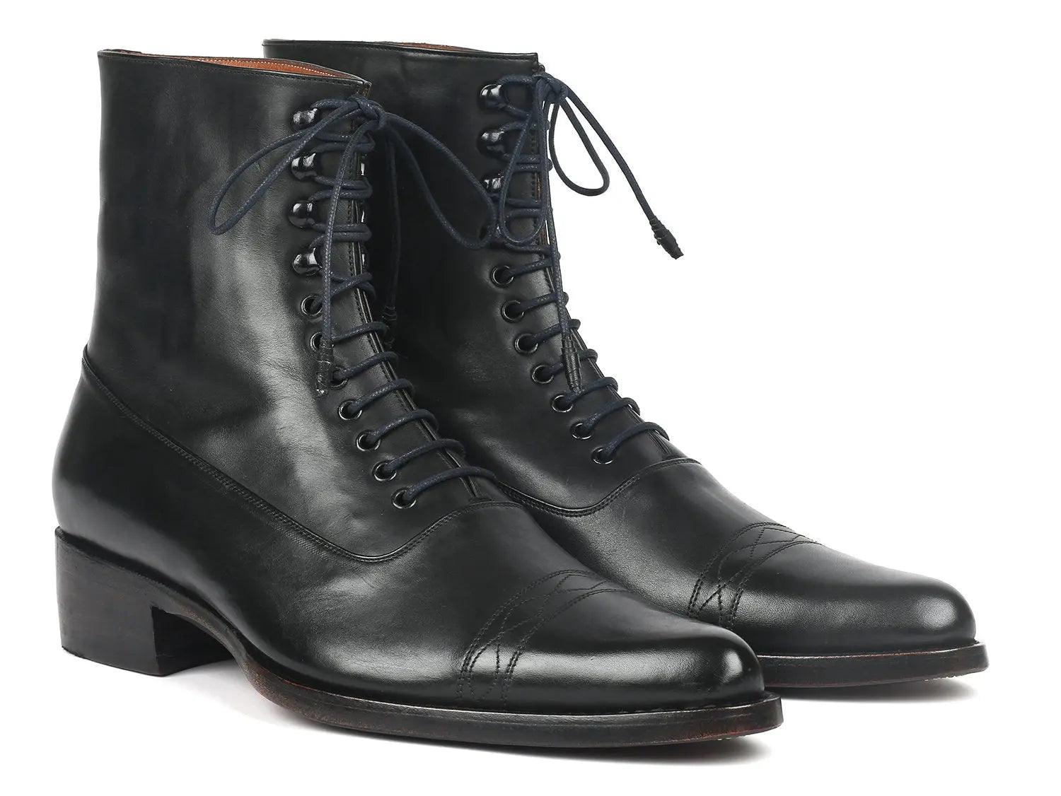 Paul Parkman Men's Black Genuine Leather Goodyear Welted Boots (ID#CW477-BLK) PAUL PARKMAN
