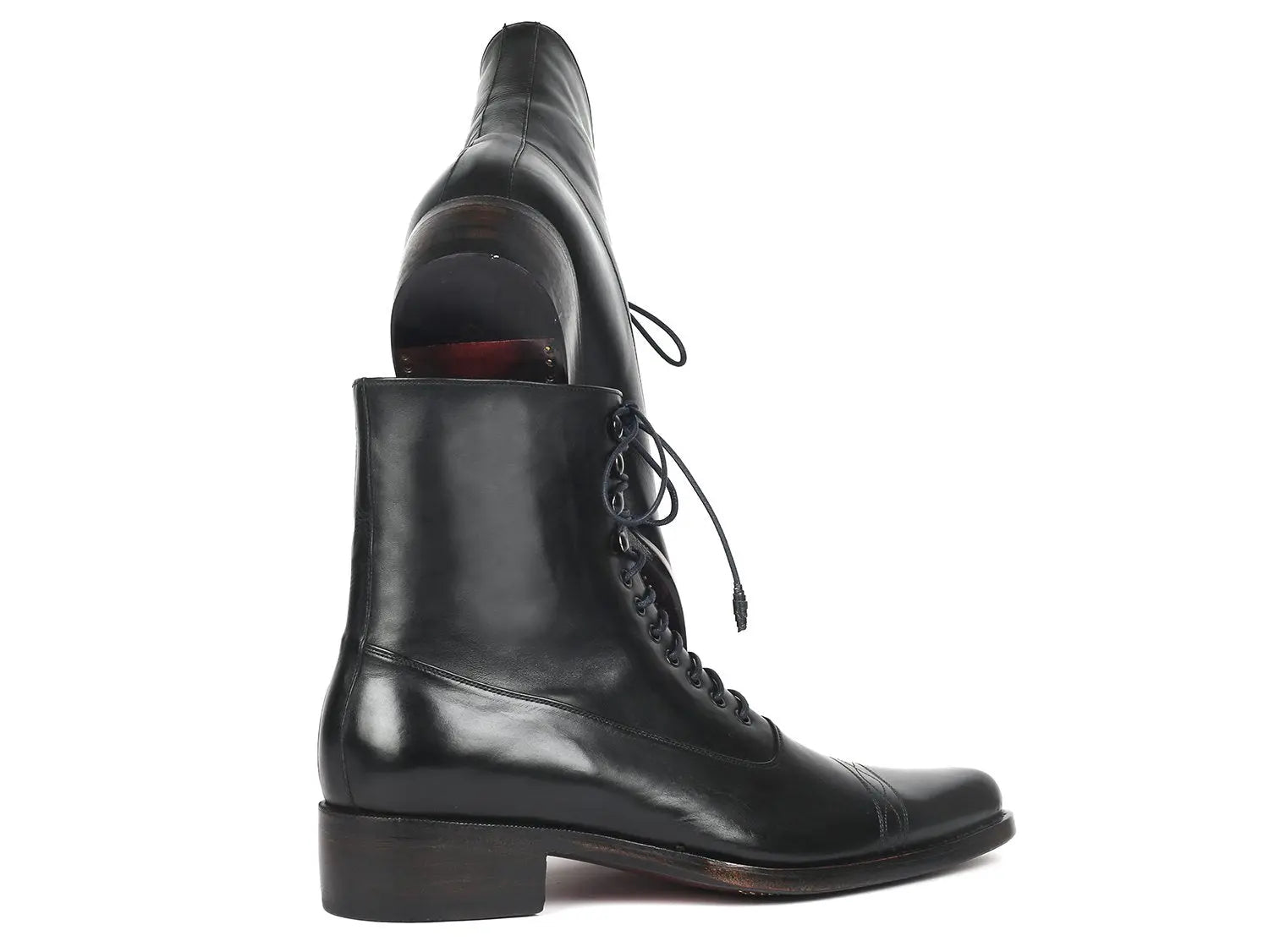 Paul Parkman Men's Black Genuine Leather Goodyear Welted Boots (ID#CW477-BLK) PAUL PARKMAN