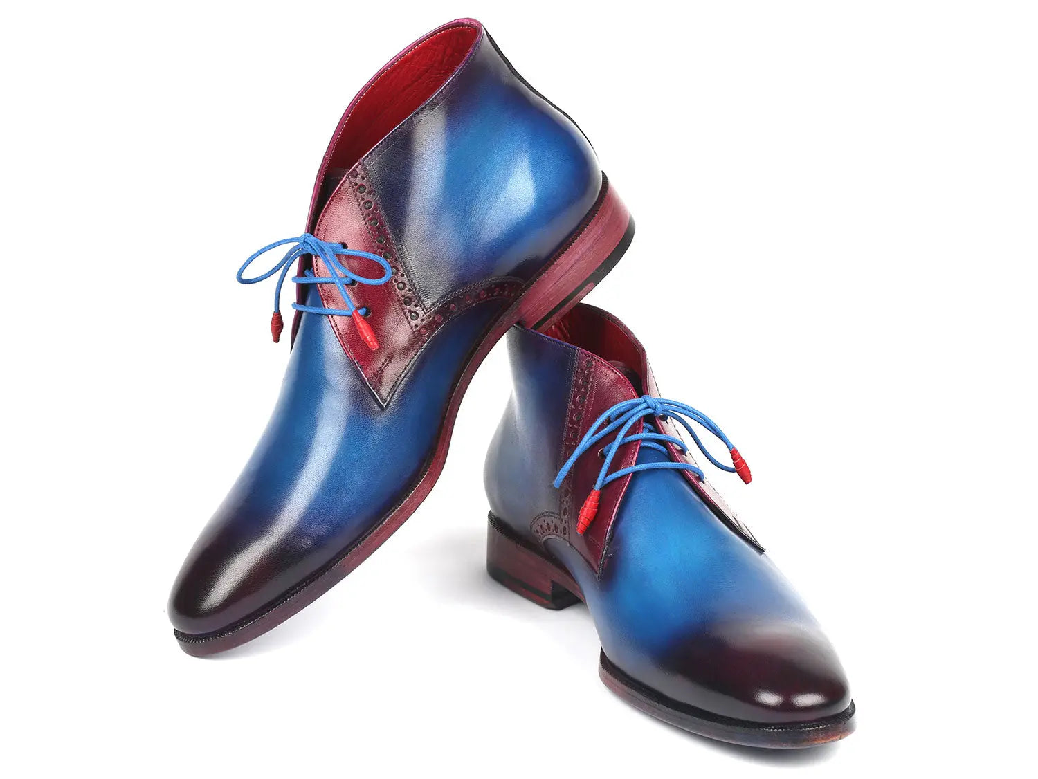Paul Parkman Men's Blue/Purple Chukka Boots (ID#CK55U7) PAUL PARKMAN