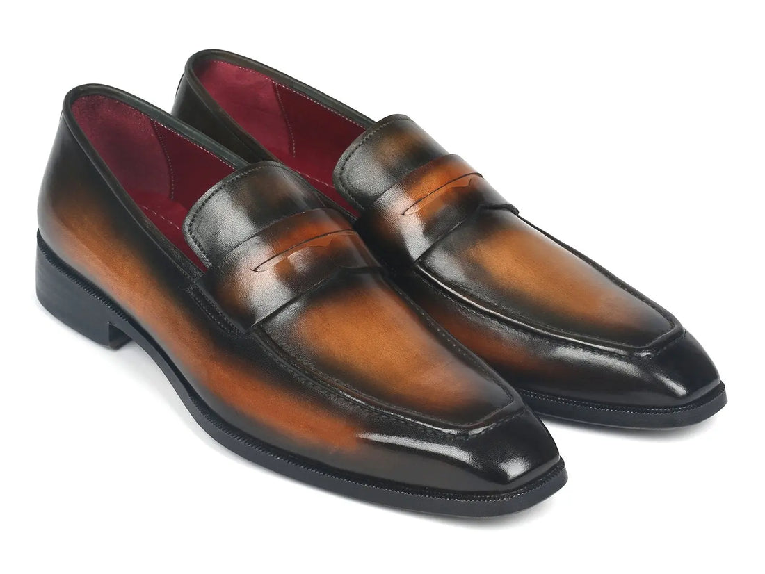 Paul Parkman Men's Olive Brown Penny Loafers (ID#10LZ24) PAUL PARKMAN