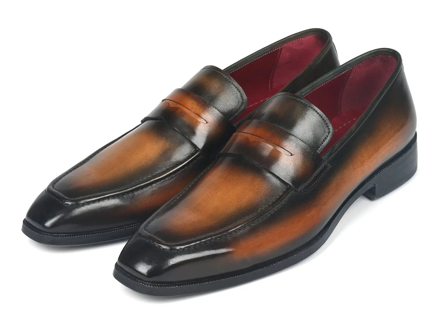 Paul Parkman Men's Olive Brown Penny Loafers (ID#10LZ24) PAUL PARKMAN