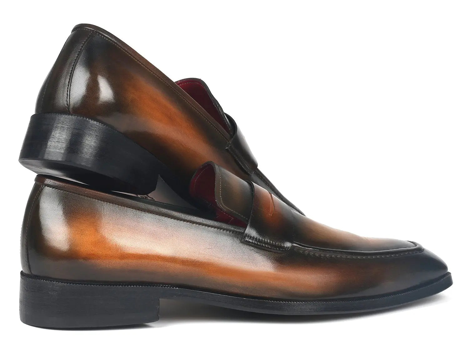 Paul Parkman Men's Olive Brown Penny Loafers (ID#10LZ24) PAUL PARKMAN