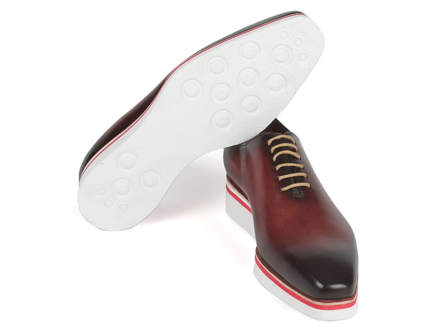Paul Parkman Men's Bordeaux Smart Casual Wholecut Oxfords (ID#191-BRD) PAUL PARKMAN