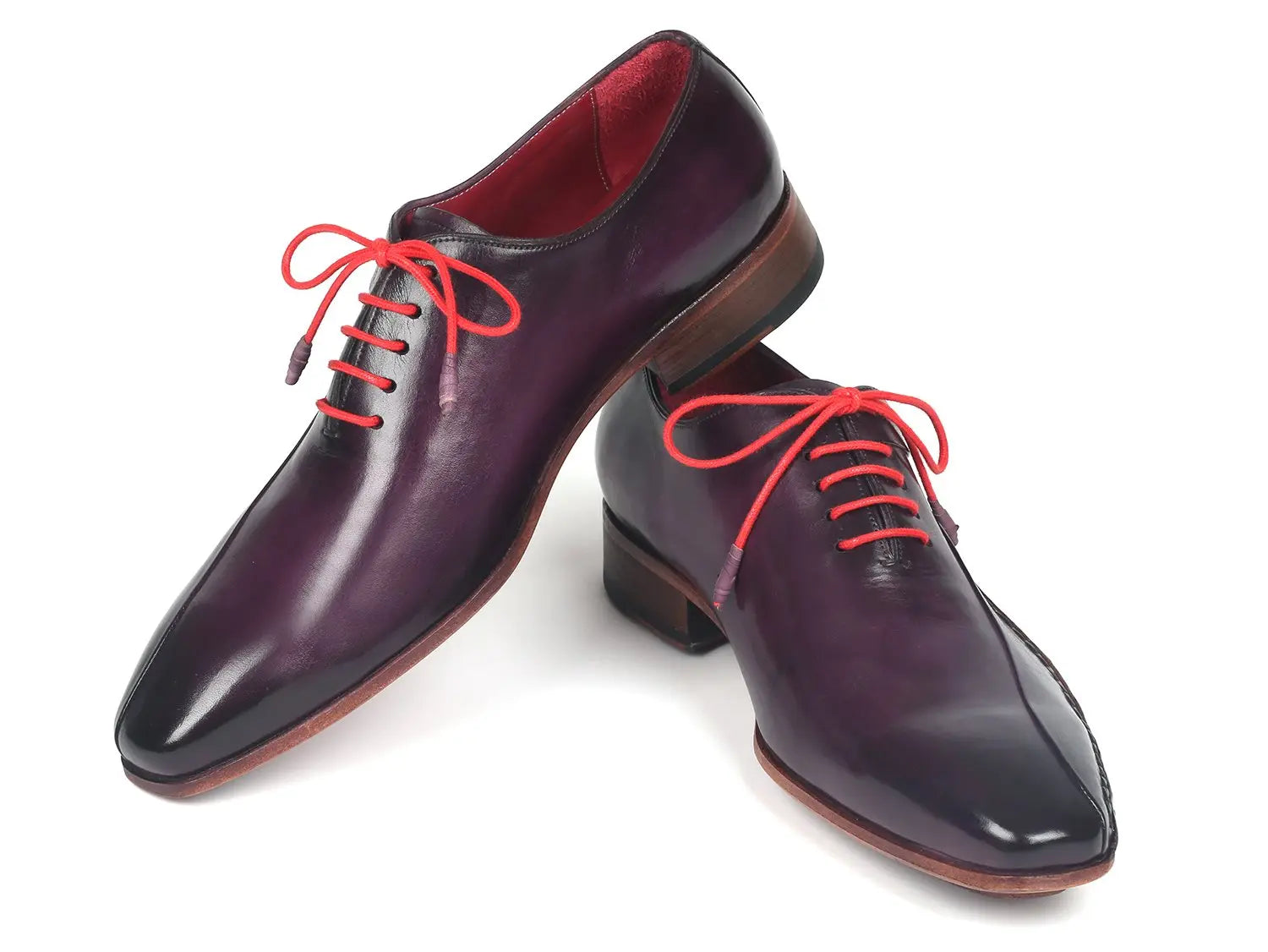 Paul Parkman Men's Purple Side Hand-Sewn Genuine Leather Oxfords (ID#018-PRP) PAUL PARKMAN