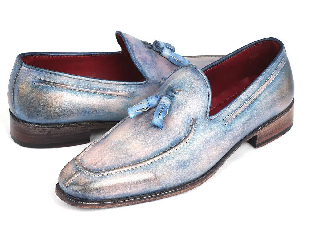 Paul Parkman Men's Lila Tassel Hand-Painted Genuine Leather Loafers (ID#083-LIL) PAUL PARKMAN