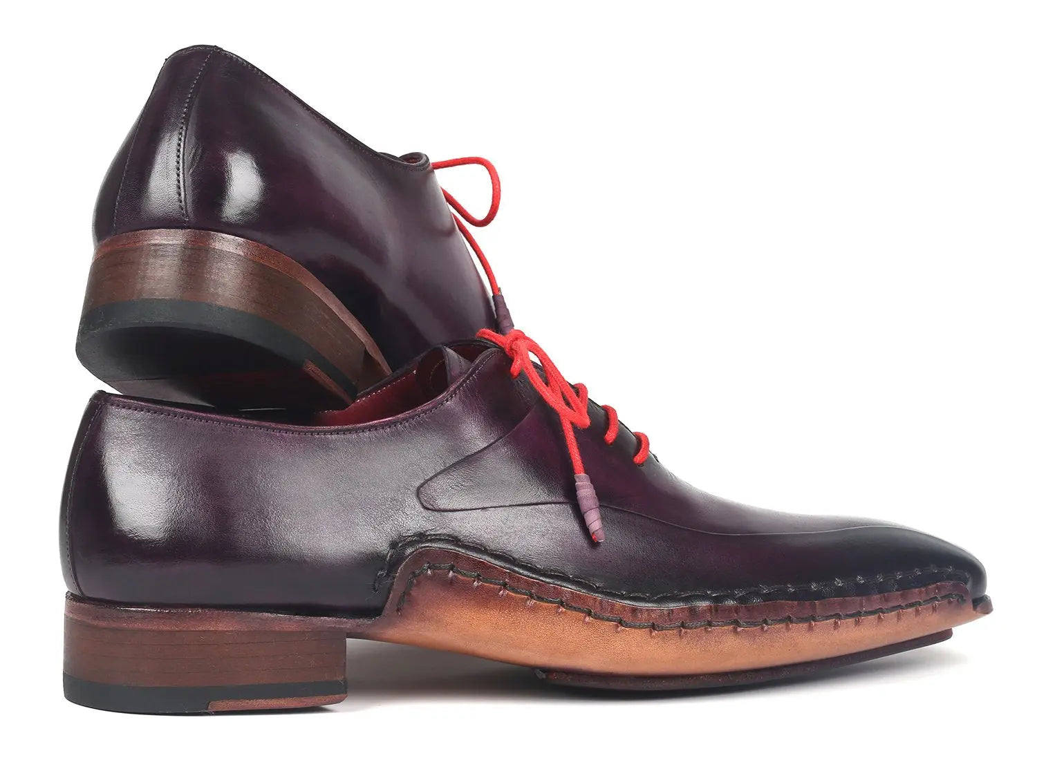 Paul Parkman Men's Purple Side Hand-Sewn Genuine Leather Oxfords (ID#018-PRP) PAUL PARKMAN