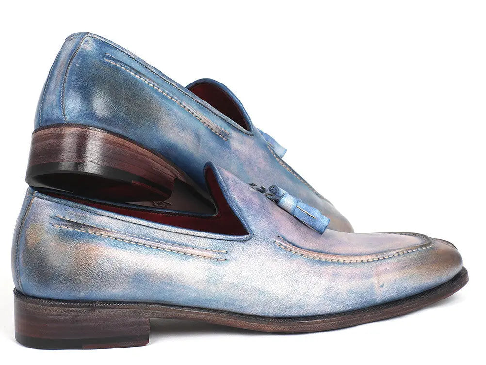 Paul Parkman Men's Lila Tassel Hand-Painted Genuine Leather Loafers (ID#083-LIL) PAUL PARKMAN