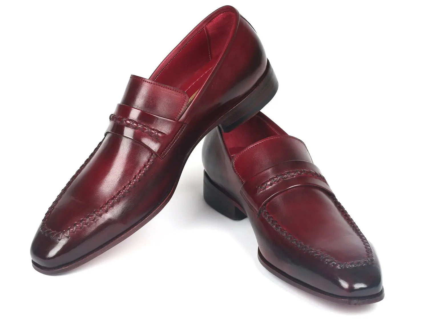 Paul Parkman Men's Bordeaux Genuine Leather Loafers (ID#068-BRD) PAUL PARKMAN