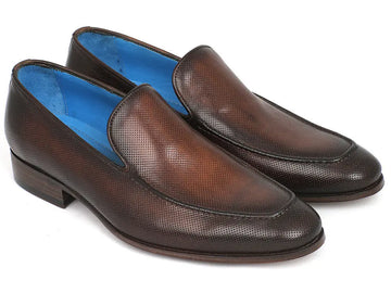 Paul Parkman Men's Brown Perforated Genuine Leather Loafers (ID#874-BRW) PAUL PARKMAN
