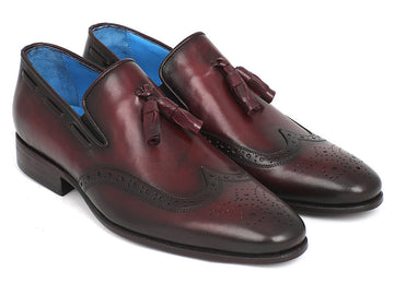 Paul Parkman Men's Wingtip Tassel Loafers Bordeaux (ID#WL34-BRD)