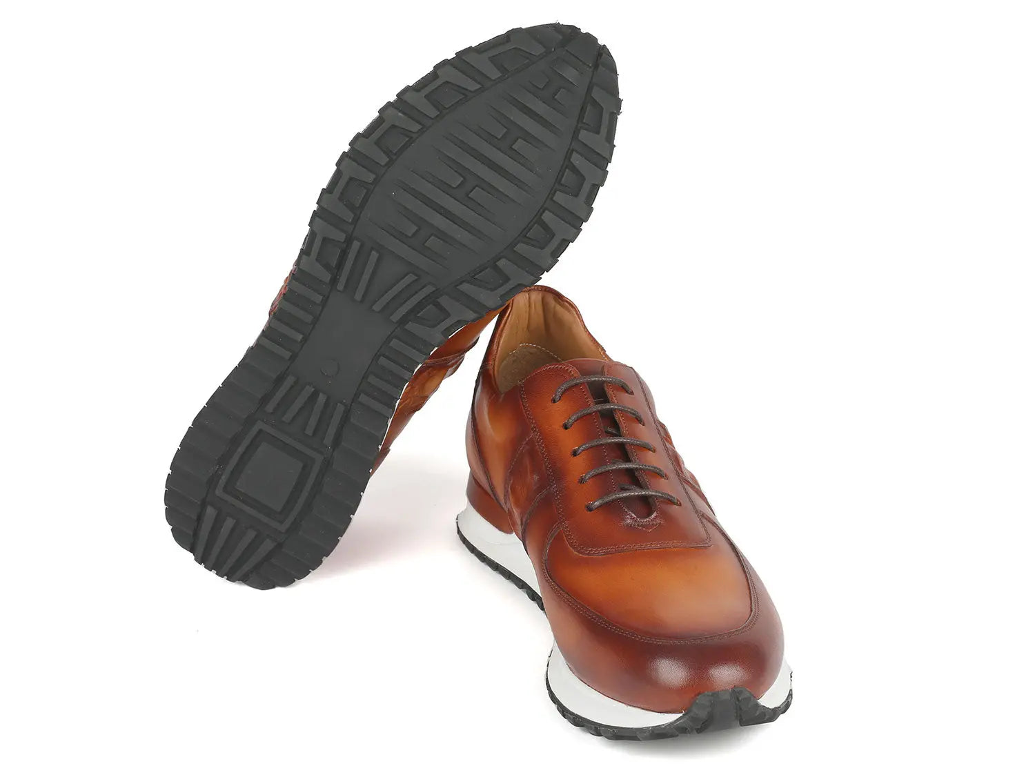 Paul Parkman Men's Brown Hand-Painted Sneakers (ID#LP208BRW) PAUL PARKMAN