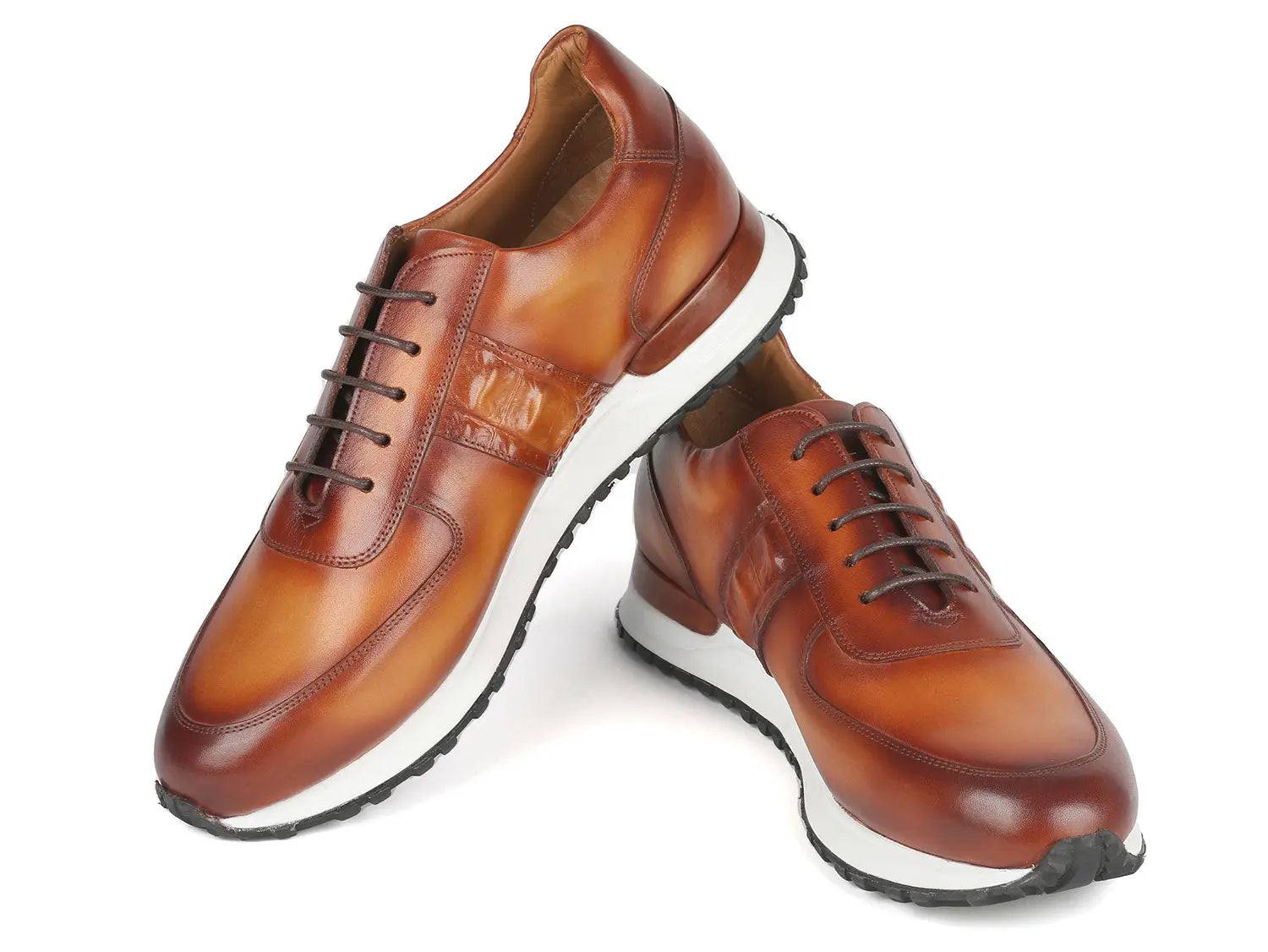 Paul Parkman Men's Brown Hand-Painted Sneakers (ID#LP208BRW) PAUL PARKMAN