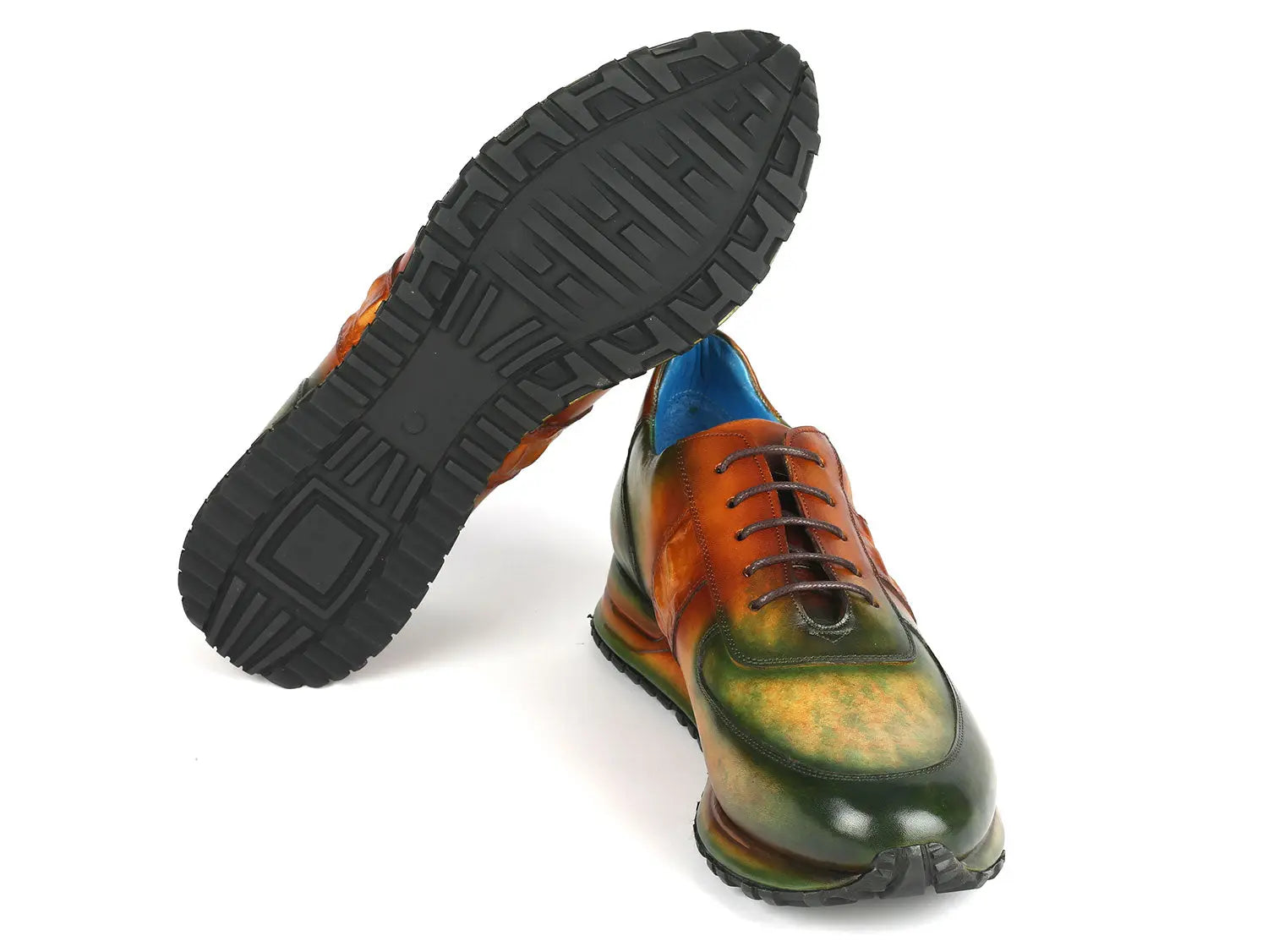 Paul Parkman Men's Green/Brown Patina Sneakers (ID#LP207GRB) PAUL PARKMAN