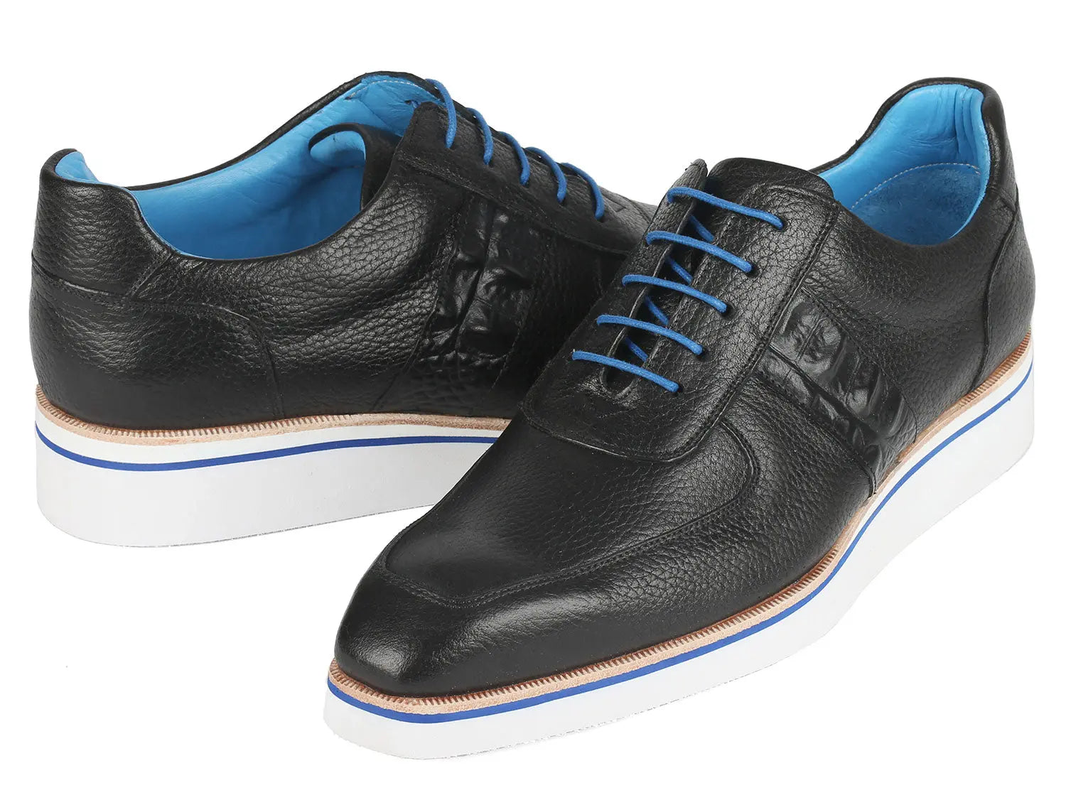 Paul Parkman Men's Black Floater Genuine Leather Casual Shoes (ID#192-BLK) PAUL PARKMAN