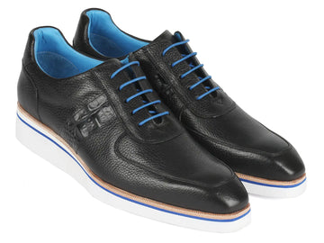 Paul Parkman Men's Black Floater Genuine Leather Casual Shoes (ID#192-BLK) PAUL PARKMAN
