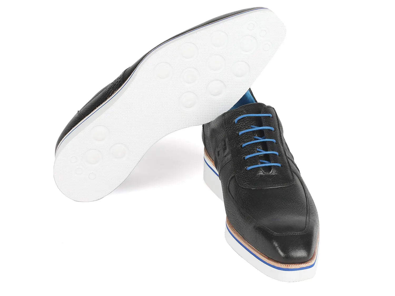 Paul Parkman Men's Black Floater Genuine Leather Casual Shoes (ID#192-BLK) PAUL PARKMAN