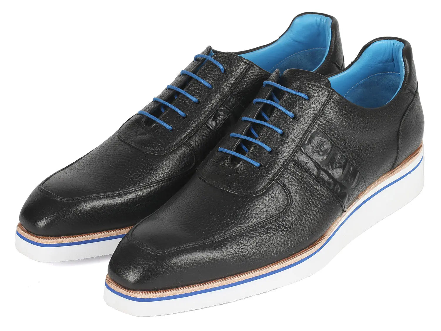 Paul Parkman Men's Black Floater Genuine Leather Casual Shoes (ID#192-BLK) PAUL PARKMAN