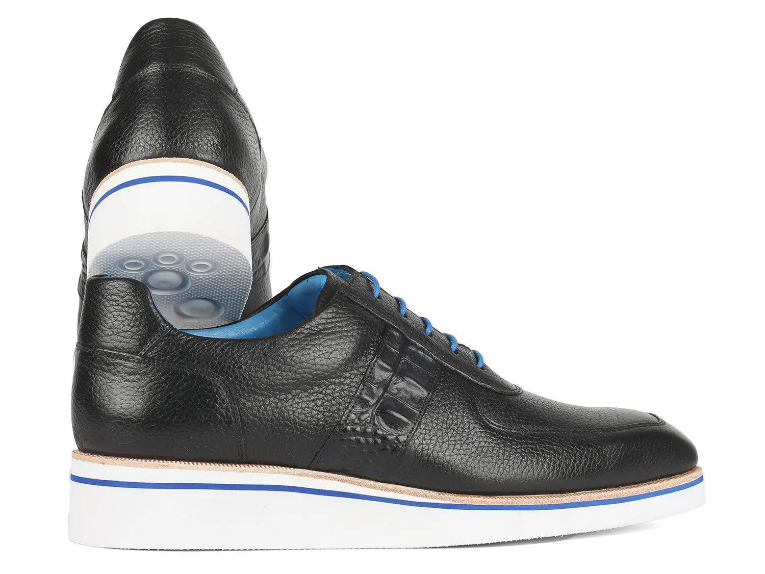 Paul Parkman Men's Black Floater Genuine Leather Casual Shoes (ID#192-BLK) PAUL PARKMAN