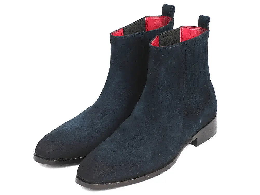Paul Parkman Men's Navy Suede Chelsea Boots (ID#SD875NVY) PAUL PARKMAN