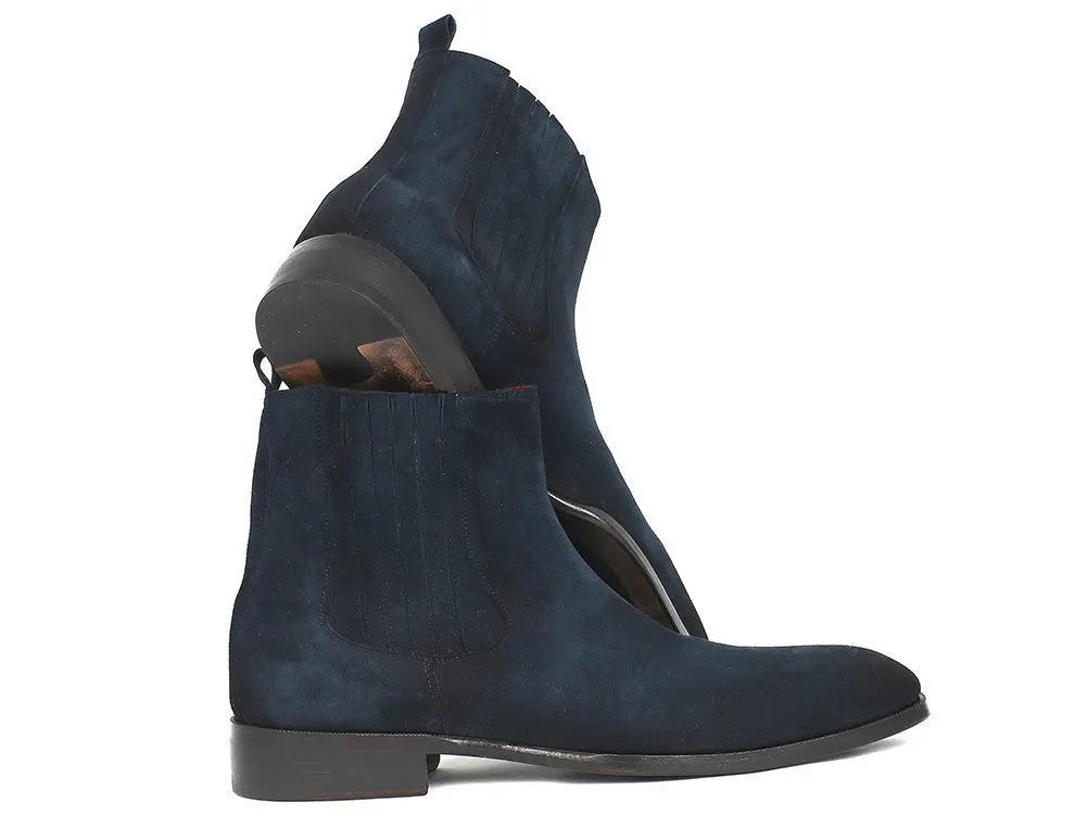 Paul Parkman Men's Navy Suede Chelsea Boots (ID#SD875NVY) PAUL PARKMAN