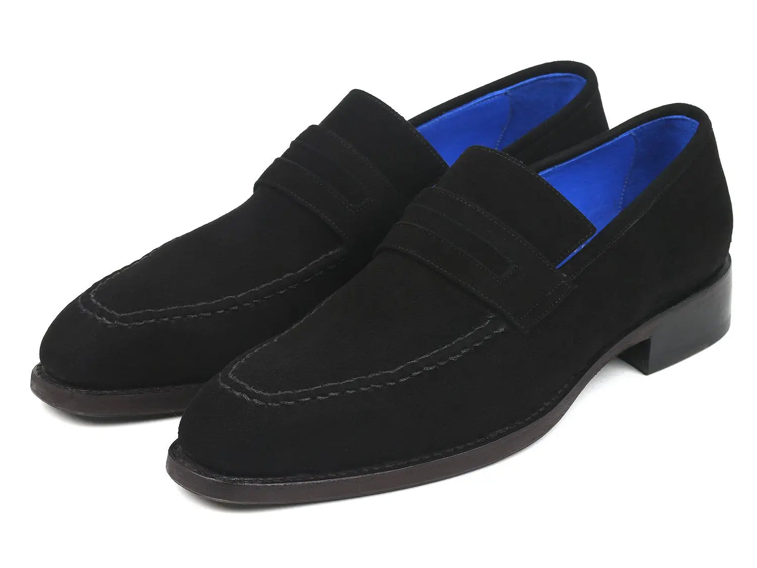 Paul Parkman Men's Black Suede Goodyear Welted Loafers (ID#38AX95) PAUL PARKMAN