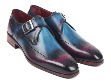 Paul Parkman Single Monkstraps Blue & Purple (ID#948-BLU-PRP) PAUL PARKMAN