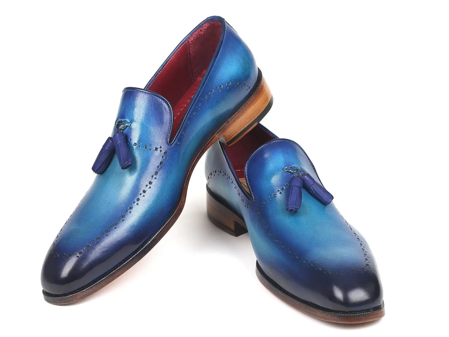 Paul Parkman Men's Blue Tassel Loafers (ID#66T82-BLU) PAUL PARKMAN