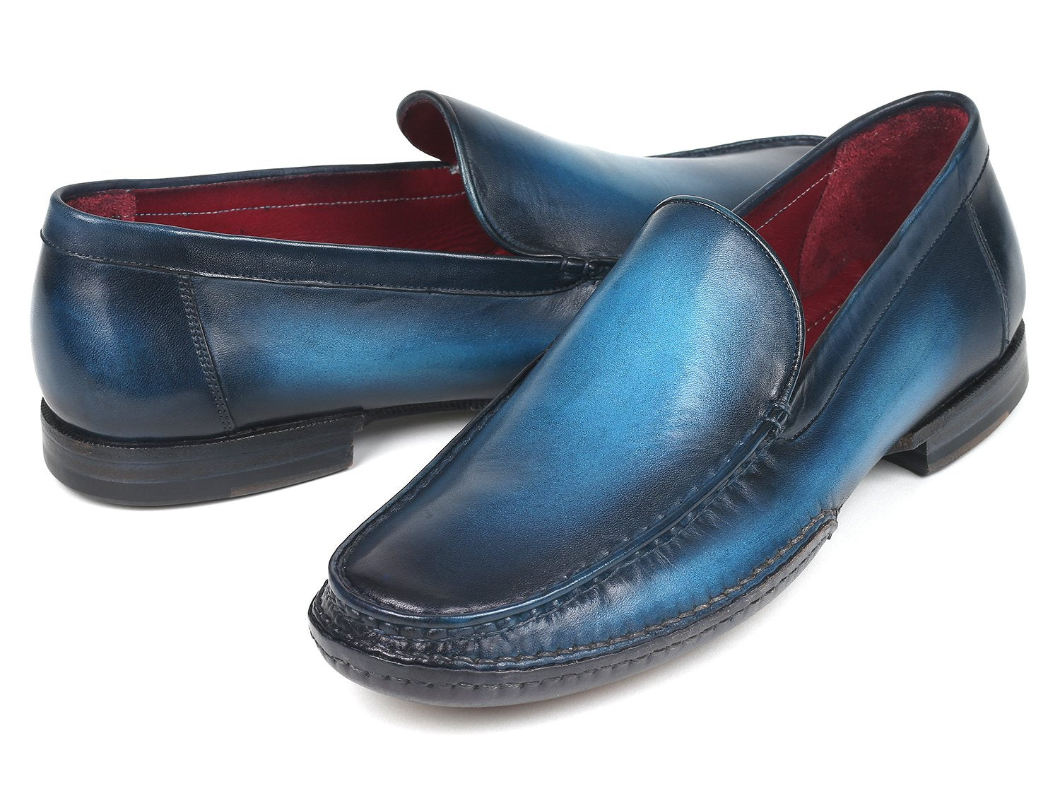 Paul Parkman Hand-Sewn Moccasins Blue (ID#MC649-BLU) PAUL PARKMAN